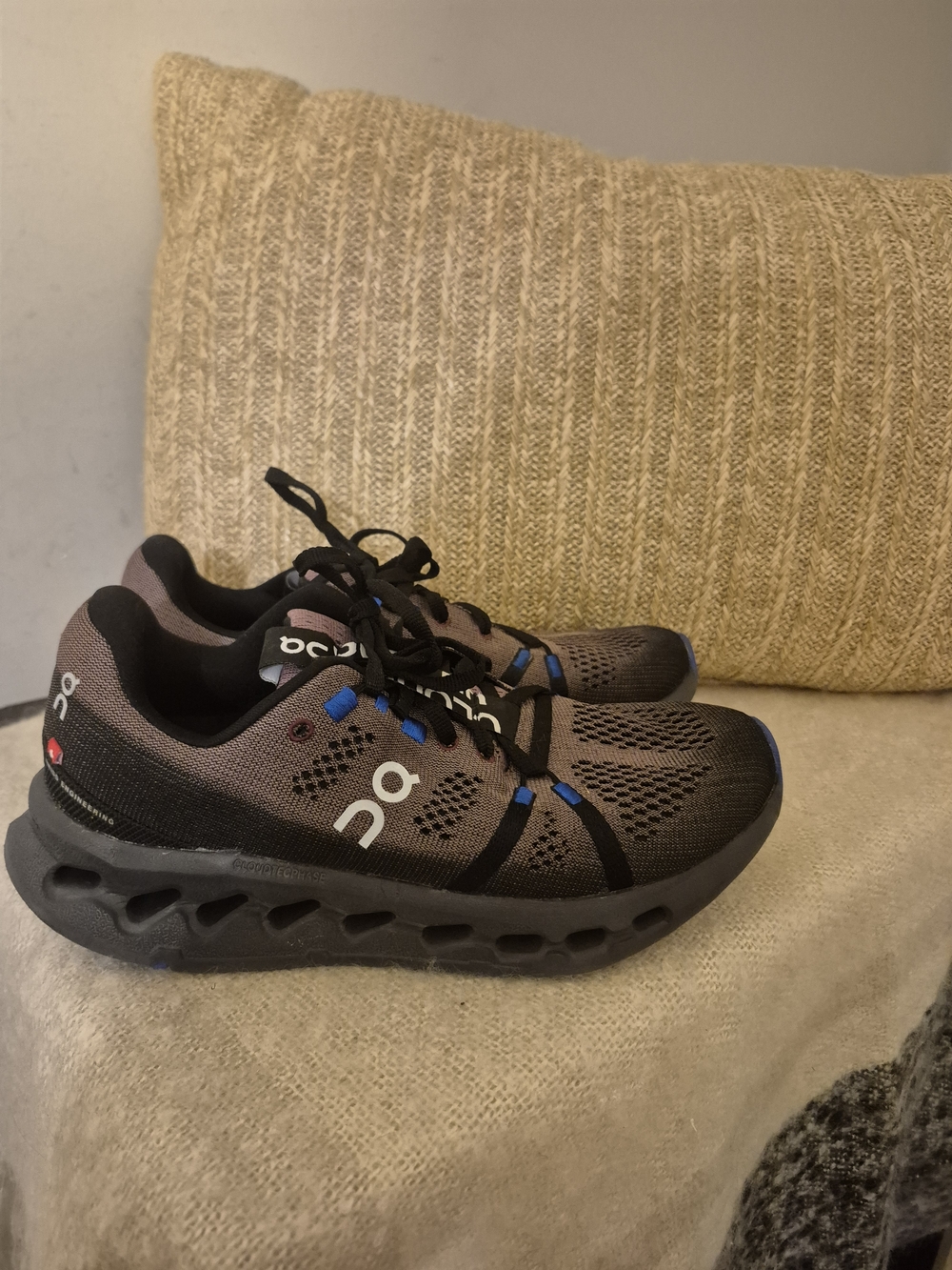 On Running Women's Cloud Running Shoes - Black Cobalt With Blue Accents